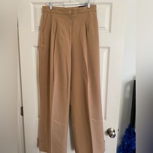 Camel High Waisted Wide Leg Trouser